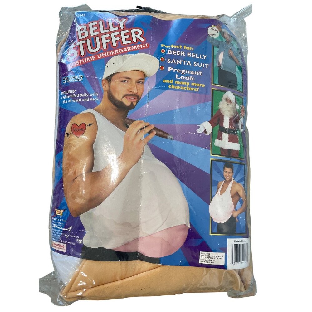 Forum Novelties Belly Stuffer Costume One Size Beige Fiber Filled Belly NEW